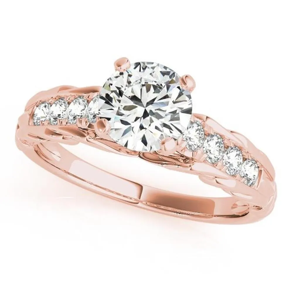 Auriya 14k Gold Unique Vintage 3ct Moissanite and 1/6ctw Diamond Engagement Ring sold by Zulily product image thumbnail 5