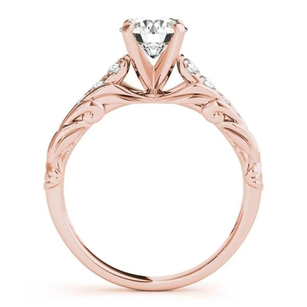 Auriya 14k Gold Unique Vintage 3ct Moissanite and 1/6ctw Diamond Engagement Ring sold by Zulily product image thumbnail 2