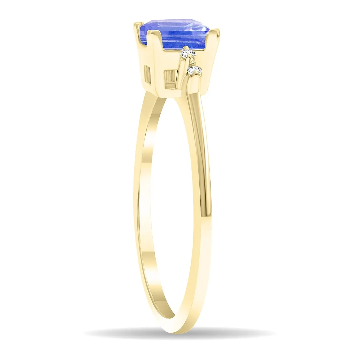 Women's Square Shaped Tanzanite and Diamond Sparkle Ring in 10K Yellow Gold sold by Zulily product image thumbnail 3