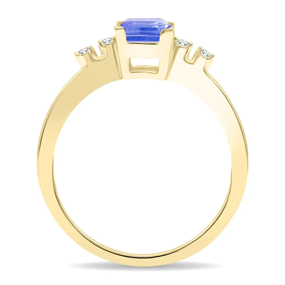 Women's Square Shaped Tanzanite and Diamond Sparkle Ring in 10K Yellow Gold sold by Zulily product image thumbnail 2