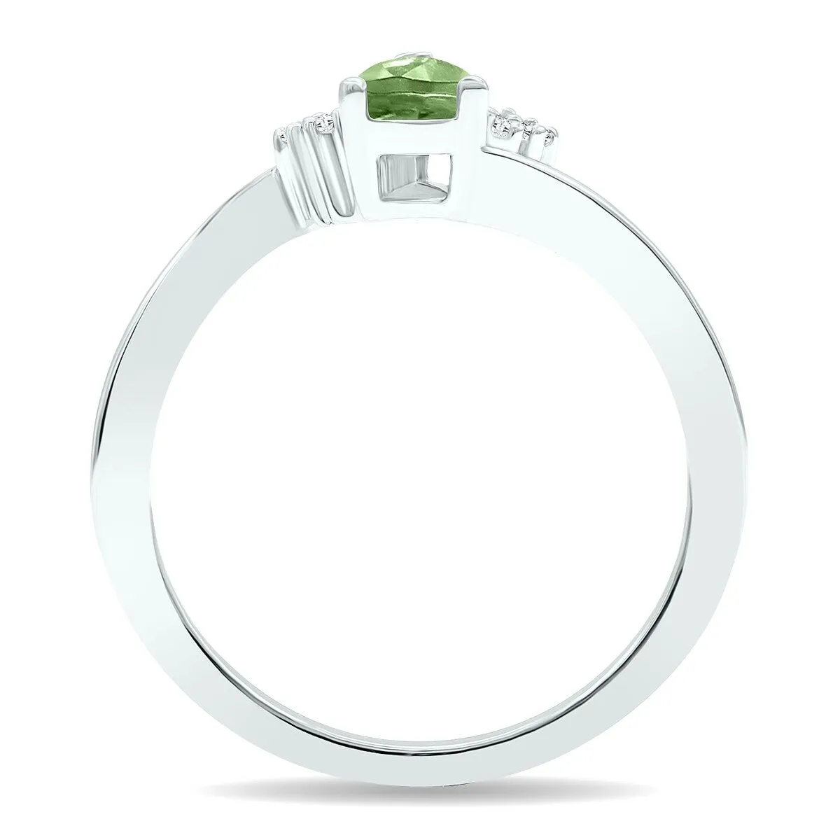 Women's Green Amethyst and Diamond Tierra Ring in 10K White Gold sold by Zulily product image thumbnail 2