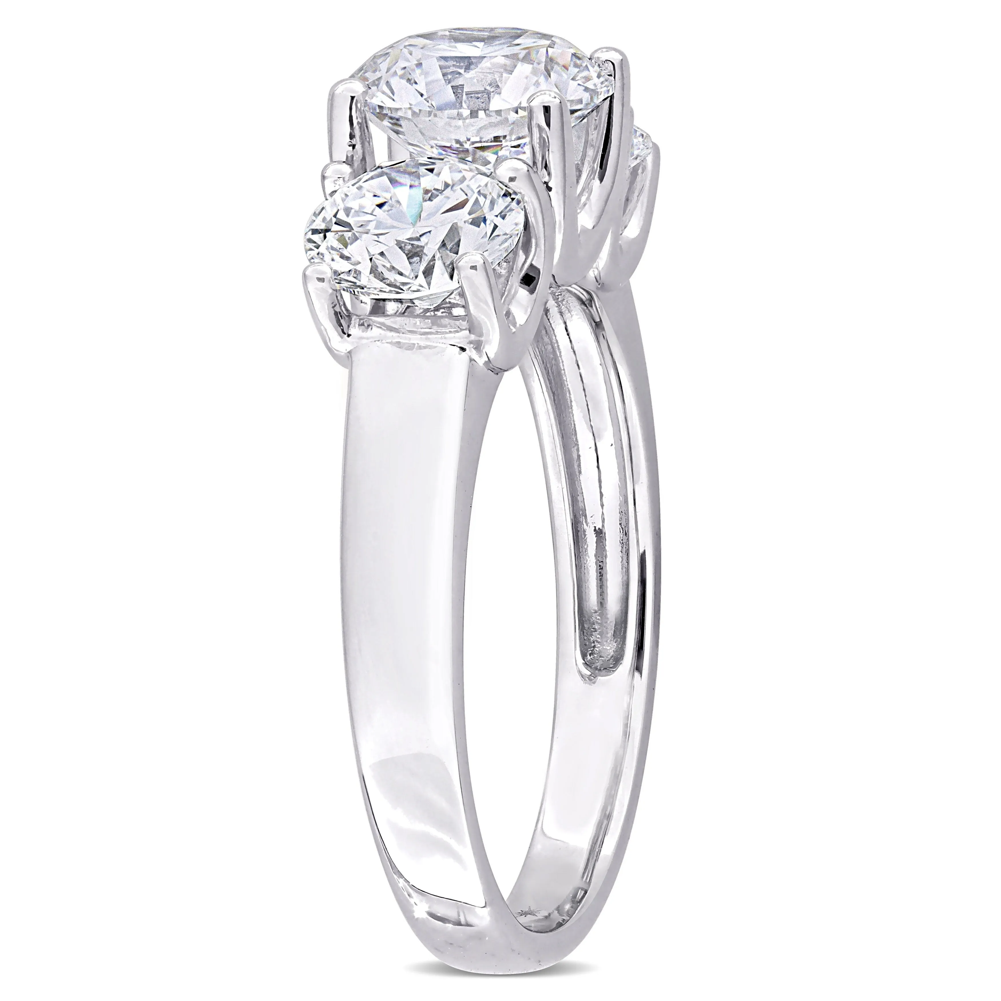 Created Forever 3ct TDW Lab-Grown Diamond and Tsavorite Accent 3-Stone Ring in 14k White Gold sold by Zulily product image thumbnail 3