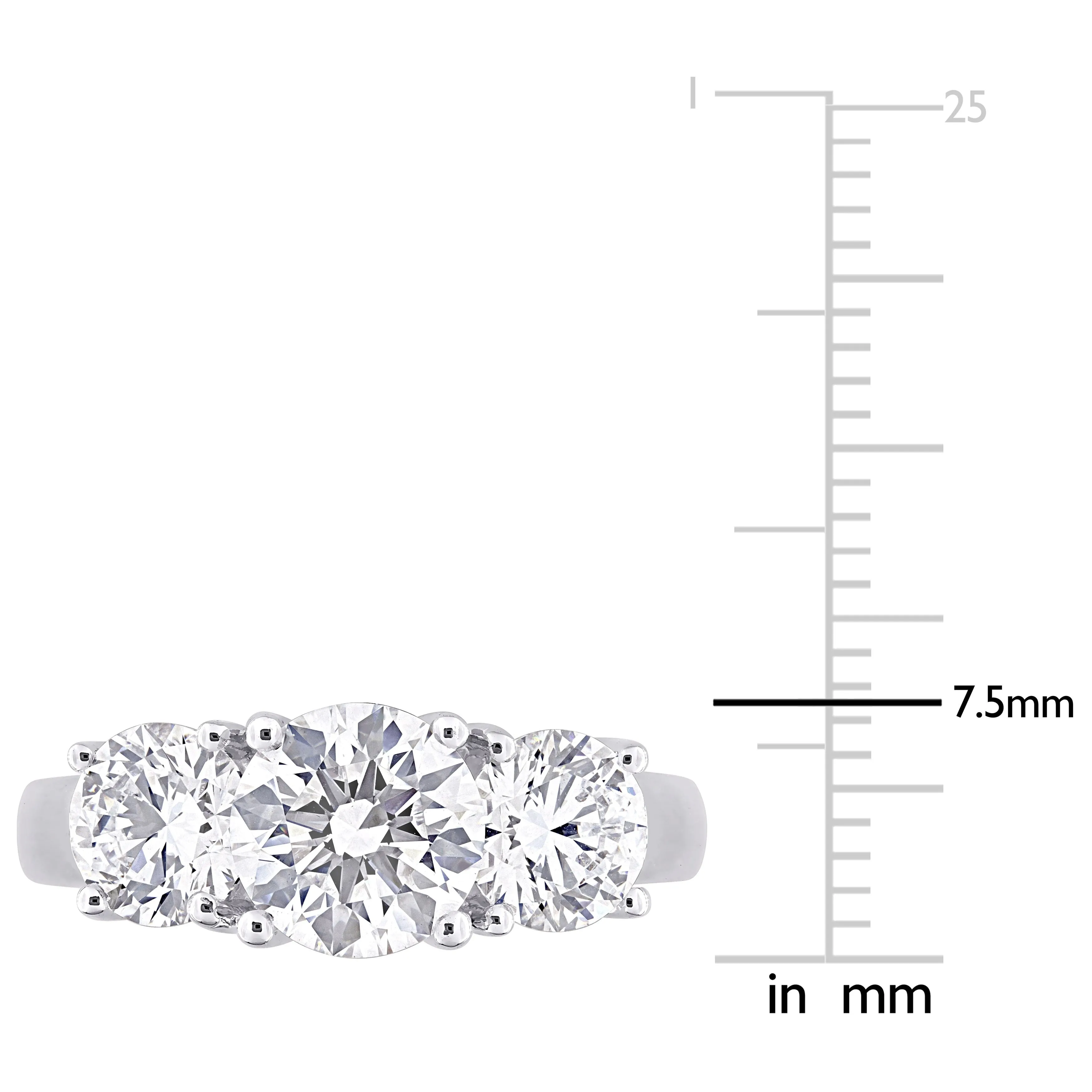 Created Forever 3ct TDW Lab-Grown Diamond and Tsavorite Accent 3-Stone Ring in 14k White Gold sold by Zulily product image thumbnail 4