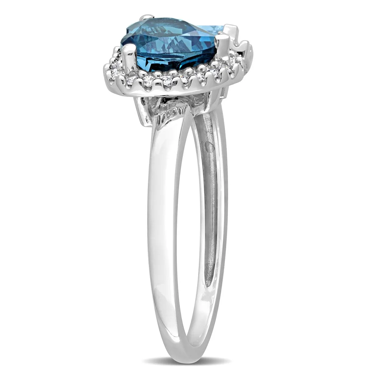 Miadora Sky & London Blue Topaz and 1/5ct TDW Diamond Geometric Ring in 14kt White Gold sold by Zulily product image thumbnail 2