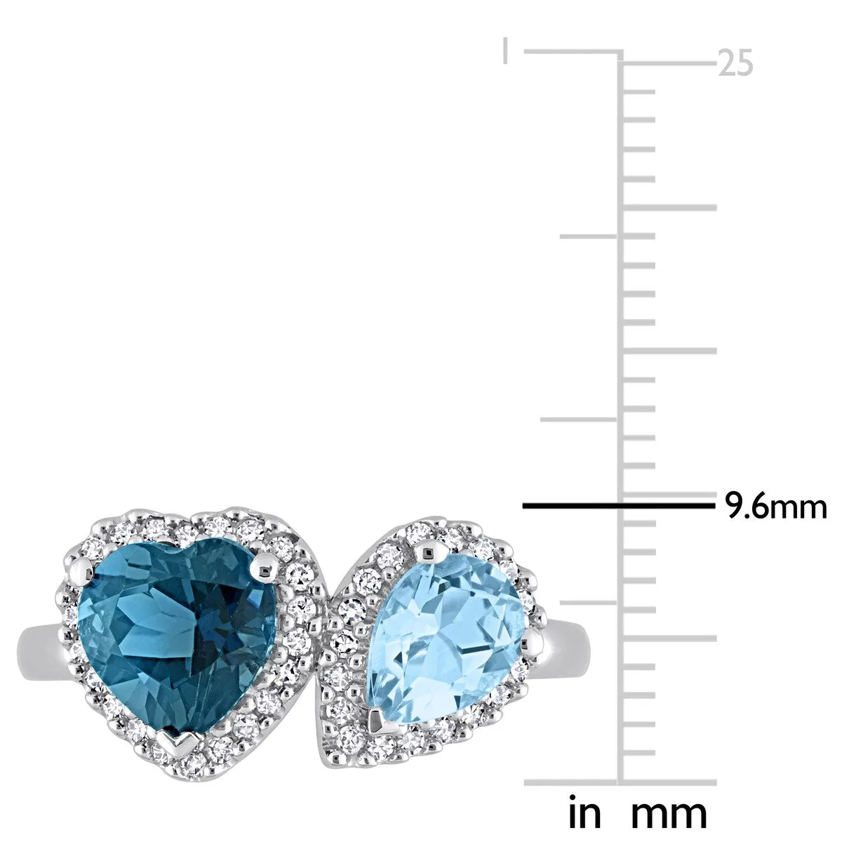 Miadora Sky & London Blue Topaz and 1/5ct TDW Diamond Geometric Ring in 14kt White Gold sold by Zulily product image thumbnail 4