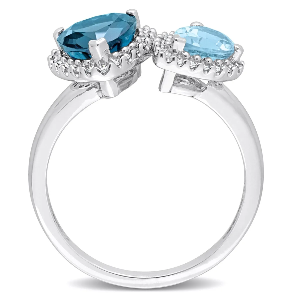 Miadora Sky & London Blue Topaz and 1/5ct TDW Diamond Geometric Ring in 14kt White Gold sold by Zulily product image thumbnail 3