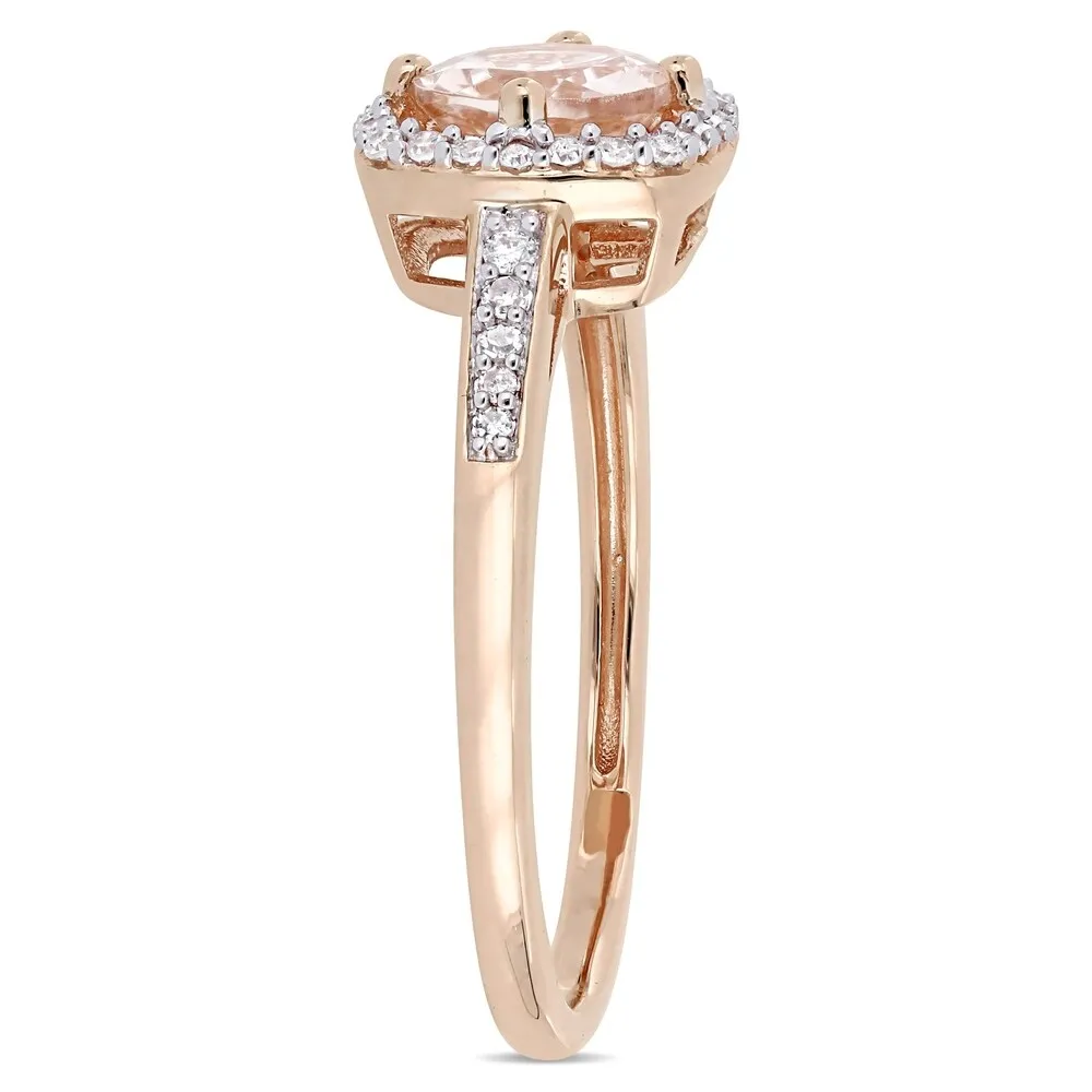 Miadora 10k Rose Gold Morganite and 1/3ct TDW Diamond Floating Halo Jewelry Set sold by Zulily product image thumbnail 2