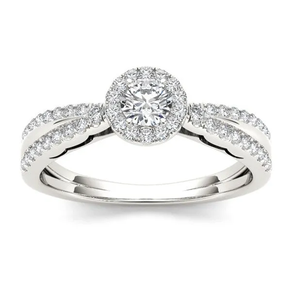 De Couer 10k White Gold 1/2ct TDW Diamond Solitaire Engagement Ring sold by Zulily