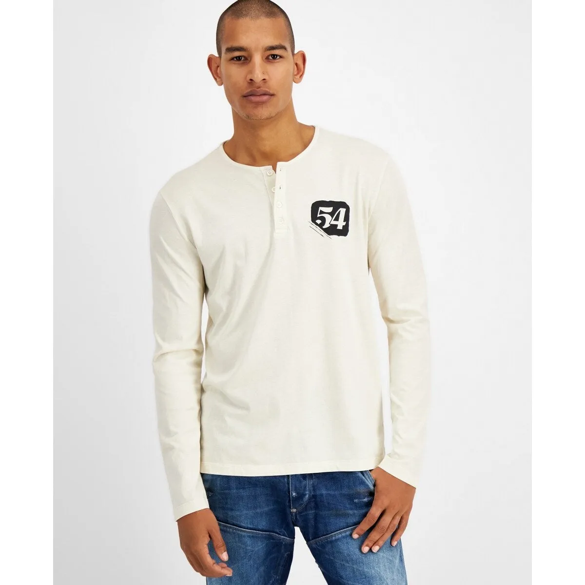 Heroes Motors Men's Fifty Four Race Long Sleeve Henley Shirt White Size 2XL sold by Zulily product image thumbnail 3