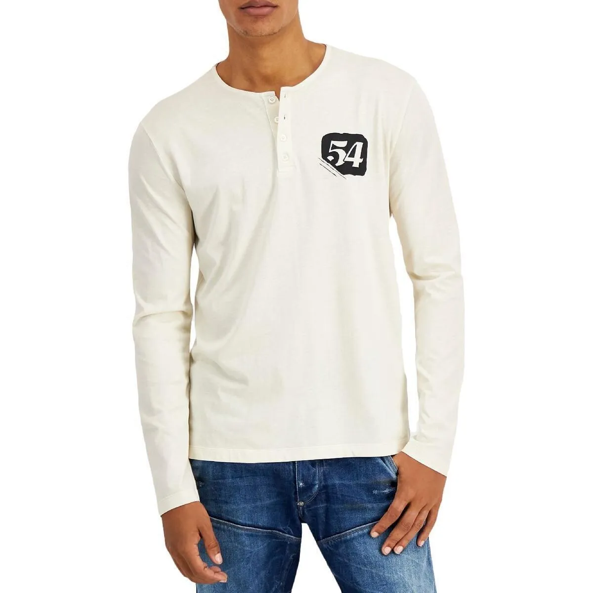 Heroes Motors Men's Fifty Four Race Long Sleeve Henley Shirt White Size 2XL sold by Zulily