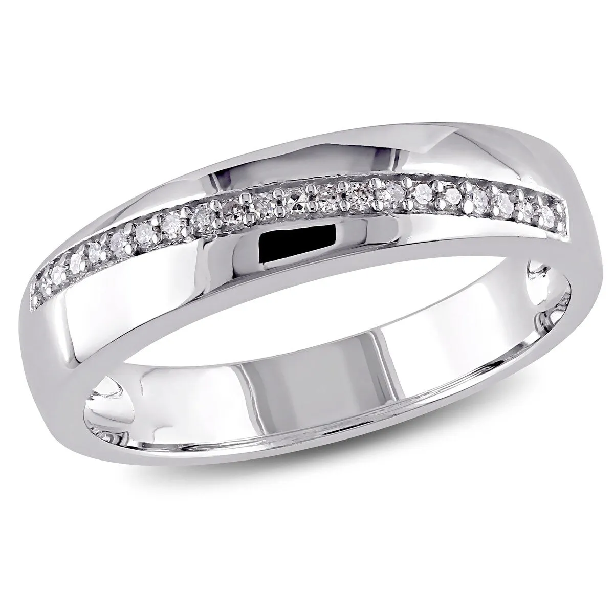 Miadora Men's Sterling Silver 1/10ct TDW Diamond Wedding Band sold by Zulily product image thumbnail 2
