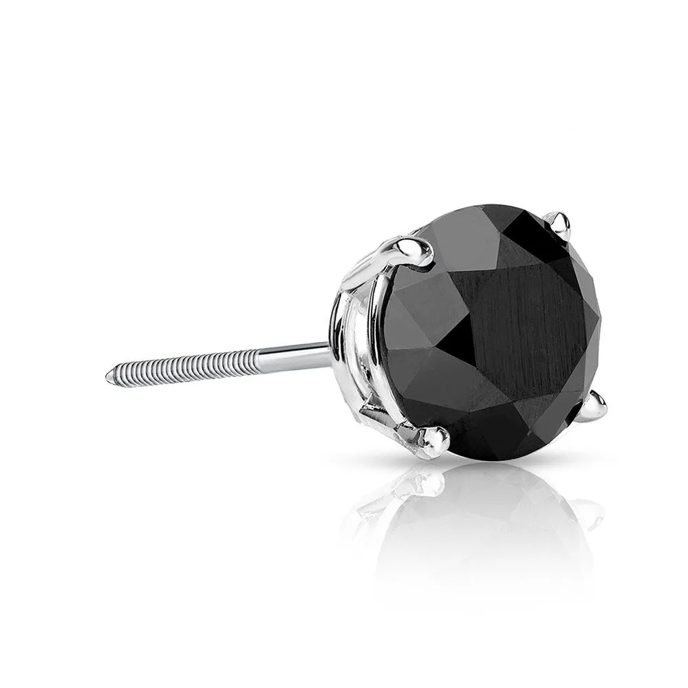 Auriya 14k Gold 1/3ct TDW Round SINGLE (1) Black Diamond Stud Earring sold by Zulily product image thumbnail 2