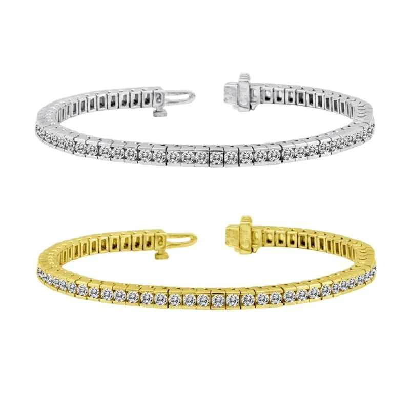 14k Gold 11ct TDW Channel Set Diamond Tennis Bracelet by Auriya sold by Zulily