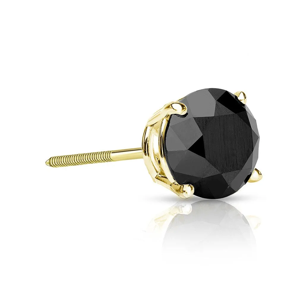 Auriya 14k Gold 1/3ct TDW Round SINGLE (1) Black Diamond Stud Earring sold by Zulily