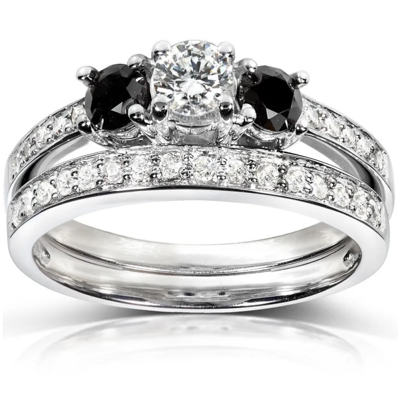 Annello by Kobelli 14k White Gold 3/4ct TDW Diamond Bridal Ring Set sold by Zulily