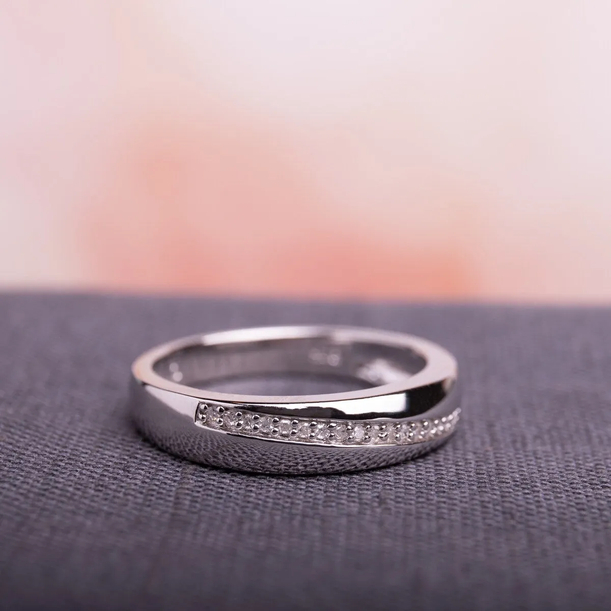 Miadora Men's Sterling Silver 1/10ct TDW Diamond Wedding Band sold by Zulily