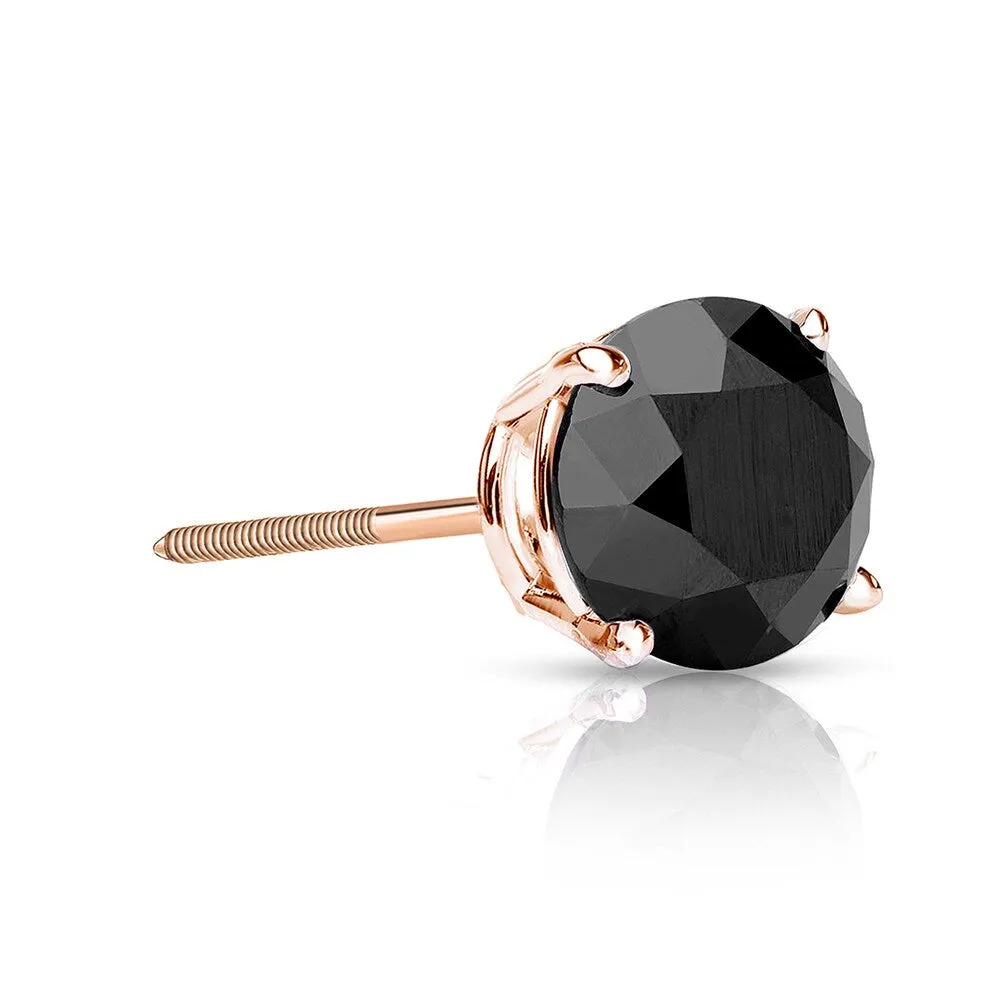 Auriya 14k Gold 1/3ct TDW Round SINGLE (1) Black Diamond Stud Earring sold by Zulily product image thumbnail 3