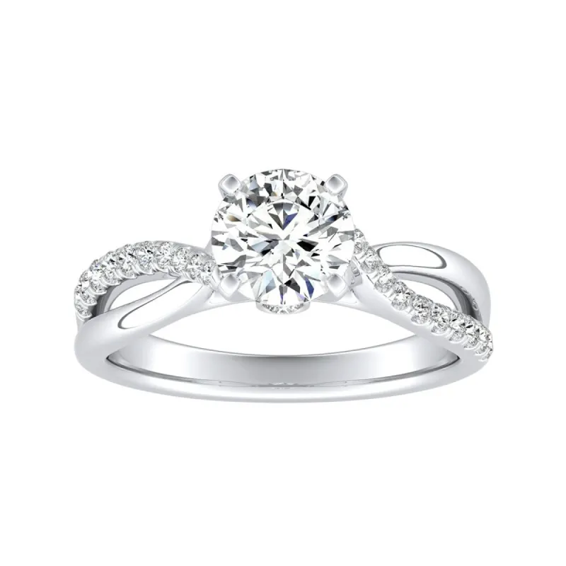 Auriya Round 2ct Moissanite and 1/5ct TDW Diamond Engagement Ring 14K Gold sold by Zulily