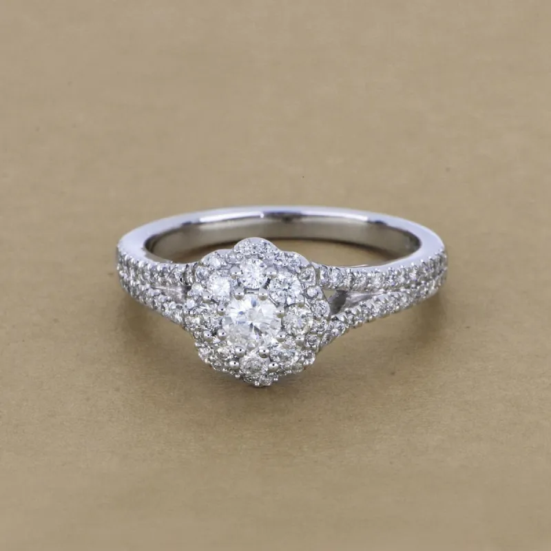 De Couer 14k Gold 3/4ct TDW Diamond Flower Cluster Ring - Yellow sold by Zulily