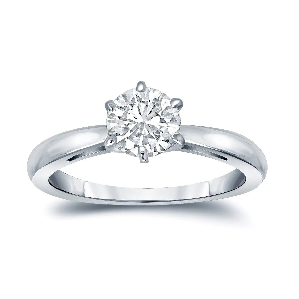 Auriya Platinum GIA Certified 1.25ct TDW Round 6-Prong Solitaire Diamond Engagement Ring sold by Zulily product image thumbnail 5