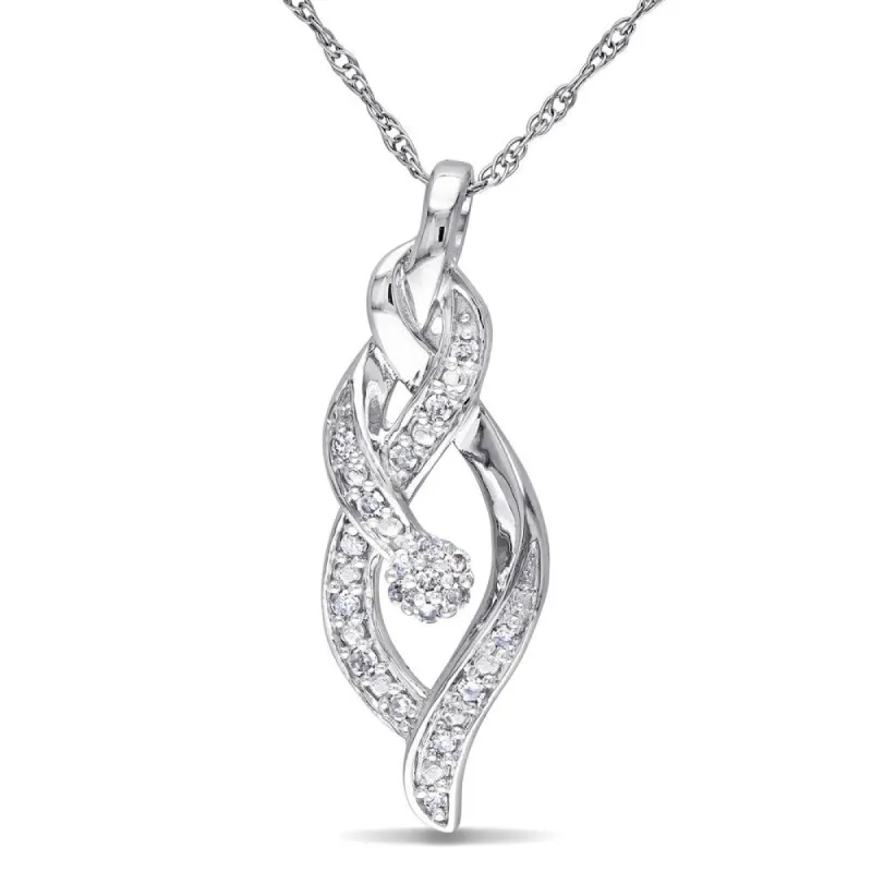 Miadora 10k White Gold 1/10ct TDW Diamond Necklace - White Gold - White Gold sold by Zulily