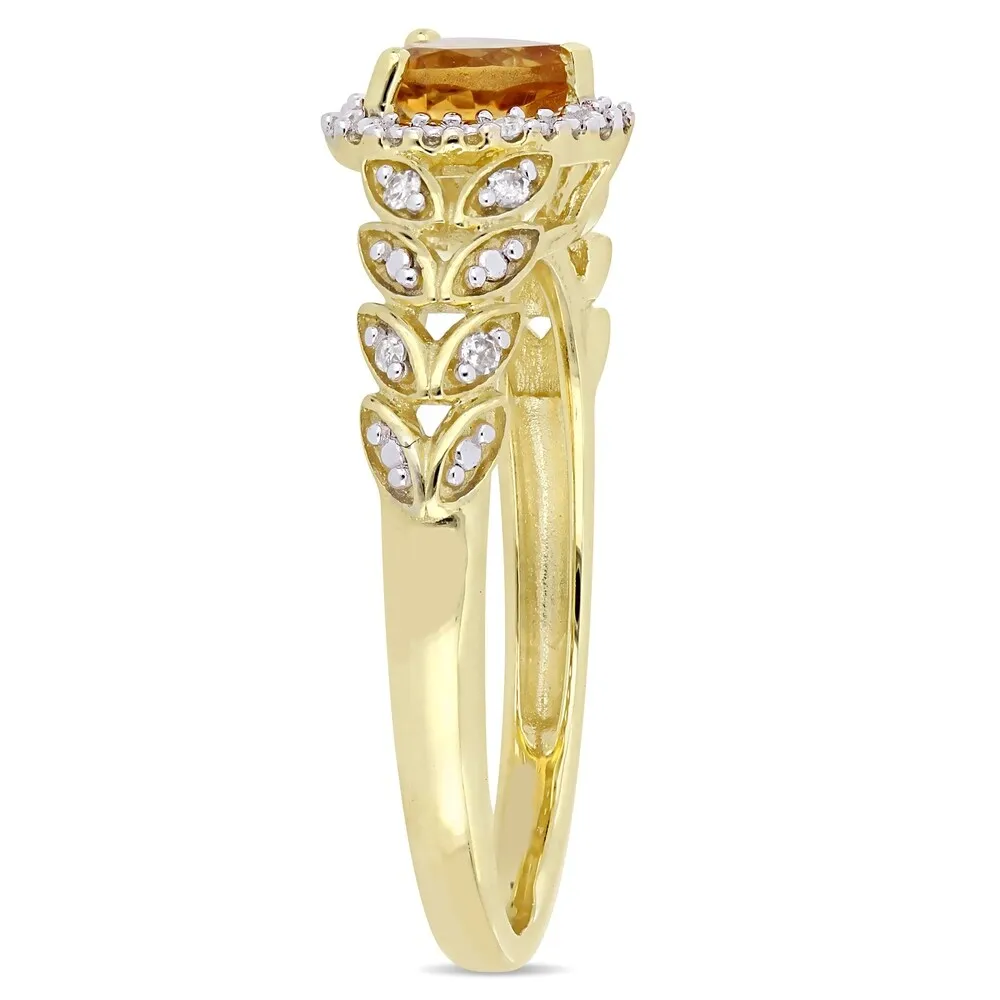 Miadora 10k Yellow Gold Citrine and Diamond Heart Halo Ring sold by Zulily product image thumbnail 3