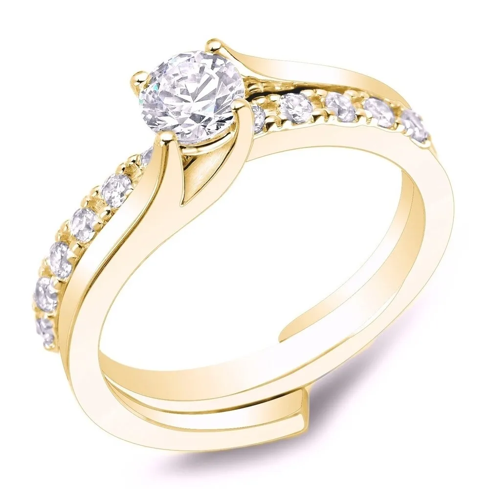 Auriya 14k Gold 1ctw Round Solitaire Diamond Engagement Ring Set sold by Zulily product image thumbnail 2