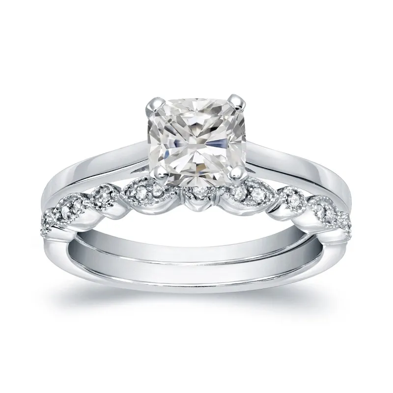Auriya 14k Gold 1 1/6ctw Vintage Cushion-cut Solitaire Diamond Engagement Ring Set sold by Zulily