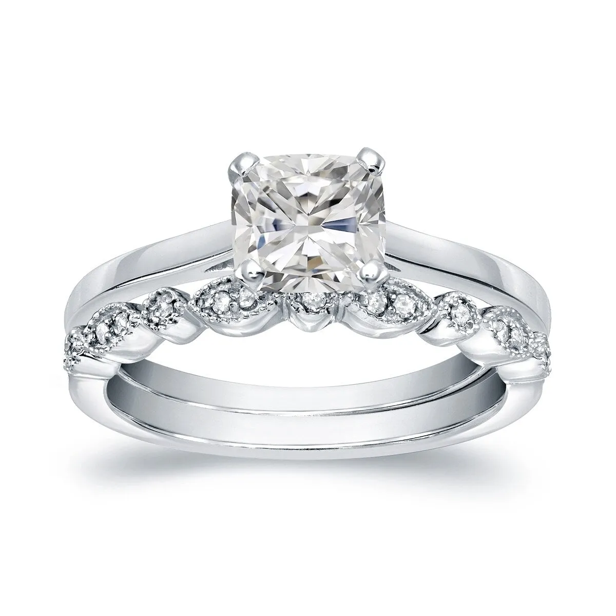 Auriya 14k Gold 1 1/6ctw Vintage Cushion-cut Solitaire Diamond Engagement Ring Set sold by Zulily
