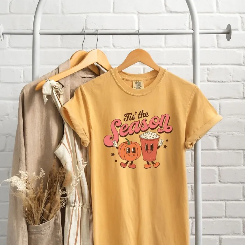 Tis The Season Pumpkin Garment Dyed Tee sold by Zulily