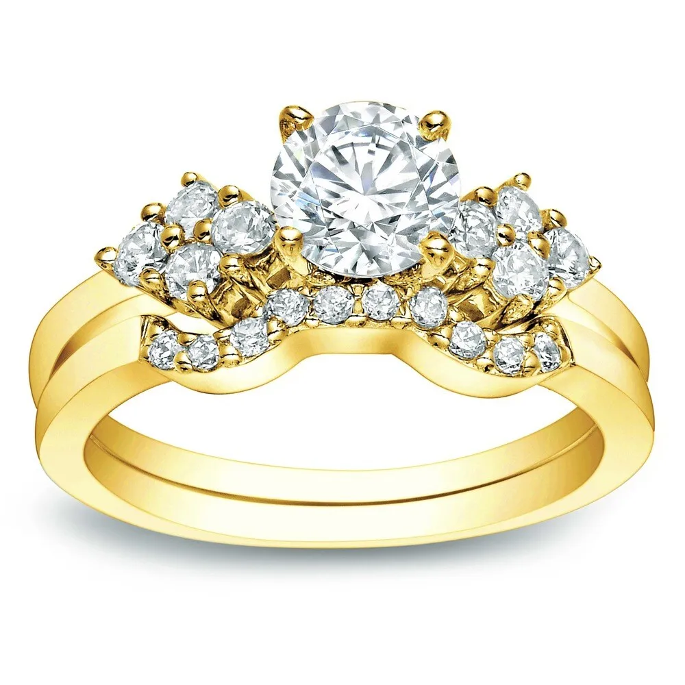 Auriya 14k Gold 1ctw Certified Round Diamond Bridal Ring Set (J-K, I1-I2) sold by Zulily product image thumbnail 2