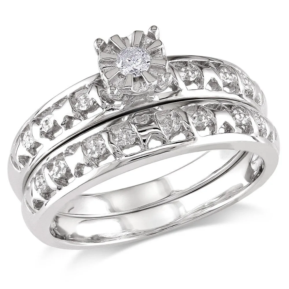 Miadora Sterling Silver Diamond Accent Bridal Ring Set sold by Zulily