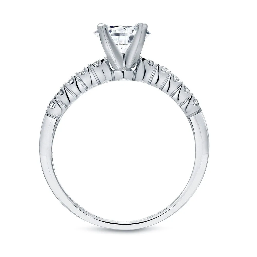 Auriya 3/4ct TDW Round Diamond Engagement Ring Set 14k White Gold sold by Zulily product image thumbnail 3