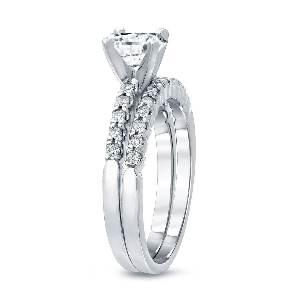 Auriya 3/4ct TDW Round Diamond Engagement Ring Set 14k White Gold sold by Zulily product image thumbnail 2