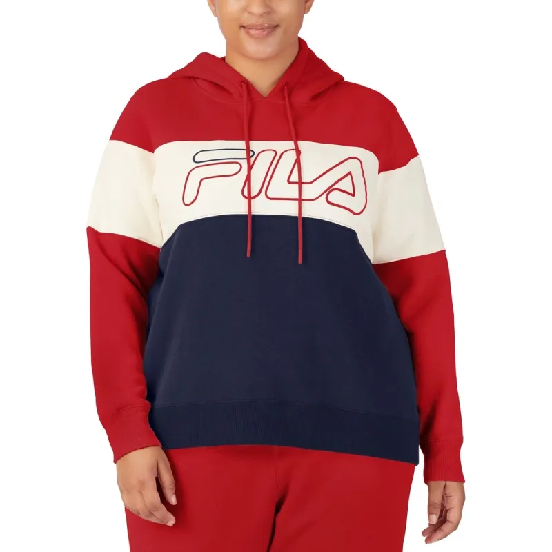 Fila Women's Timeless Logo Colorblocked Hoodie Red Size 3X sold by Zulily