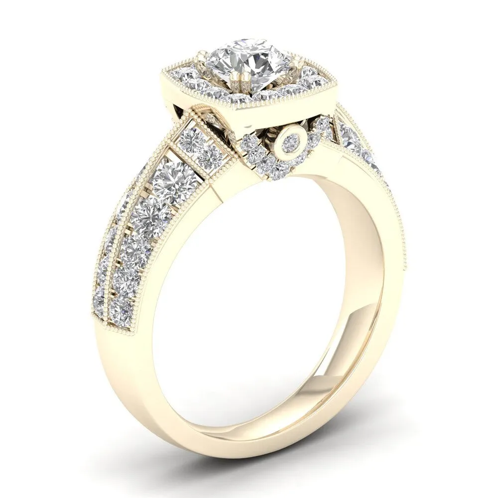 De Couer 2ct TDW Diamond Halo Ring (H-I, I2) - Yellow sold by Zulily product image thumbnail 2