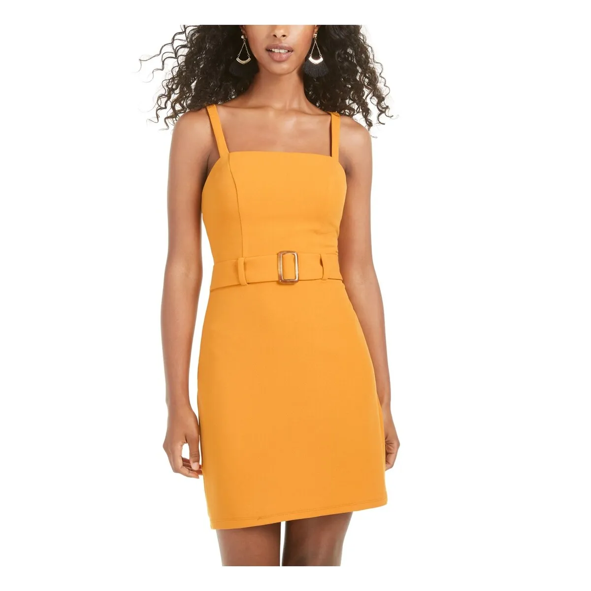 B. Darlin Women's Spaghetti Strap Square Neck Short Sheath Evening Dress Yellow Size 11-12 sold by Zulily