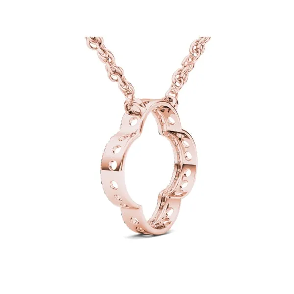 De Couer 10k Gold 1/10ct TDW Diamond Clover Necklace sold by Zulily product image thumbnail 3