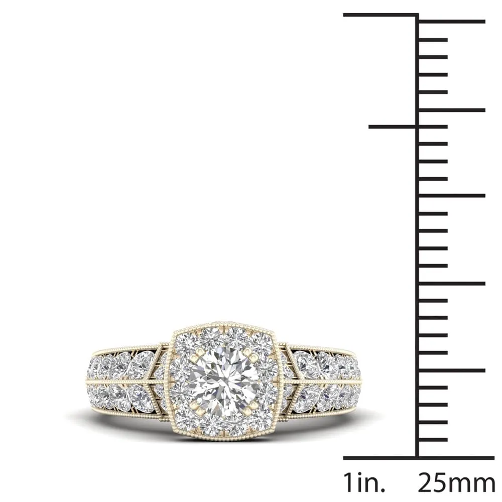 De Couer 2ct TDW Diamond Halo Ring (H-I, I2) - Yellow sold by Zulily product image thumbnail 4