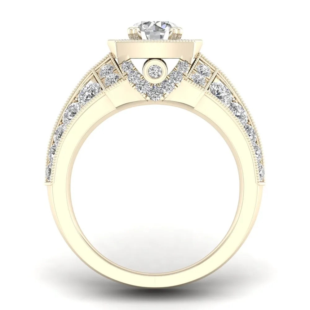De Couer 2ct TDW Diamond Halo Ring (H-I, I2) - Yellow sold by Zulily product image thumbnail 3