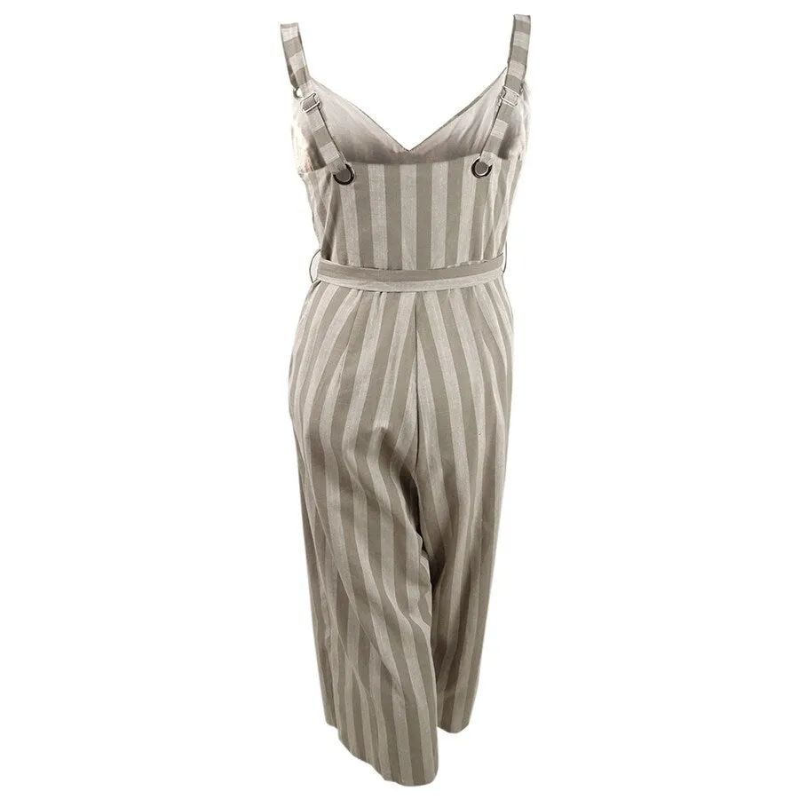 City Chic Women's Plus Carmine Linen Blend Striped Jumpsuit Beige Size 14 sold by Zulily product image thumbnail 2