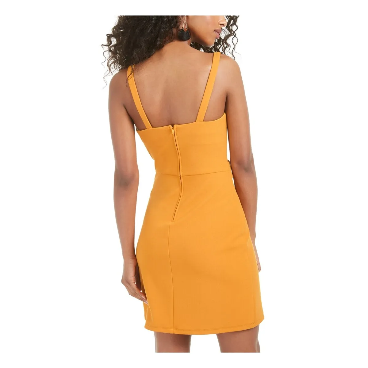 B. Darlin Women's Spaghetti Strap Square Neck Short Sheath Evening Dress Yellow Size 11-12 sold by Zulily product image thumbnail 2