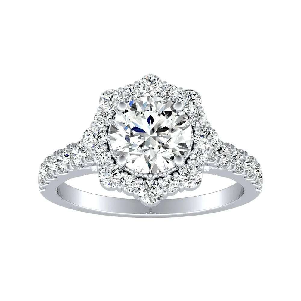 Auriya 14k Gold 2 1/4ctw Vintage Moissanite Halo Engagement Ring sold by Zulily product image thumbnail 2