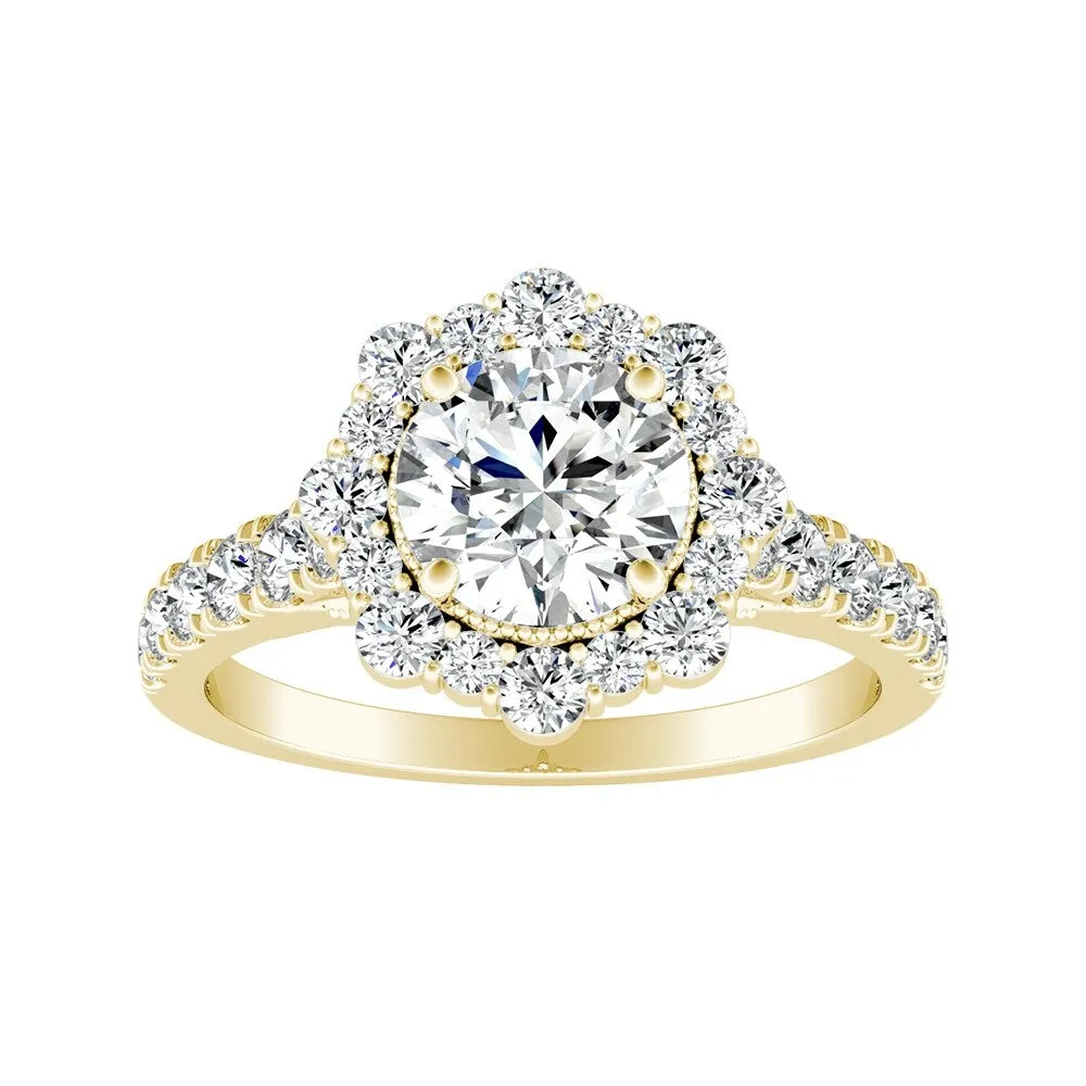 Auriya 14k Gold 2 1/4ctw Vintage Moissanite Halo Engagement Ring sold by Zulily product image thumbnail 5