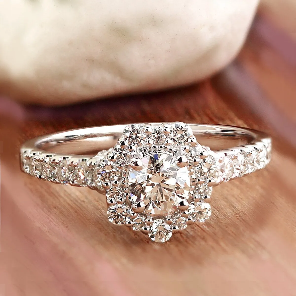 Auriya 14k Gold 2 1/4ctw Vintage Moissanite Halo Engagement Ring sold by Zulily