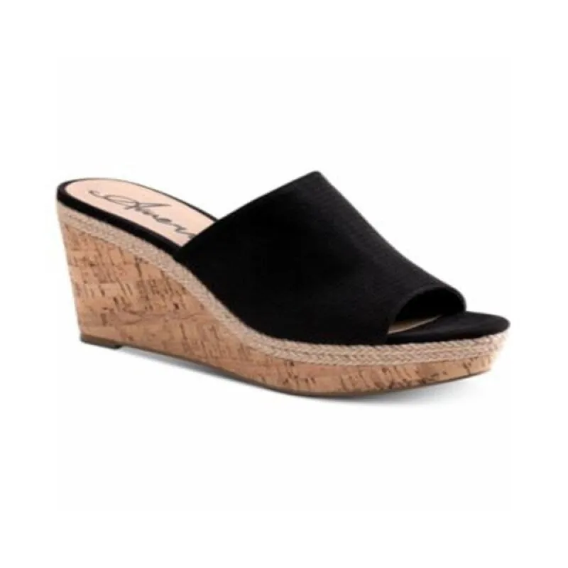 American Rag Women's Shira Peep Toe Special Occasion Platform Sandals Black Size 9.5M - 9.5 M sold by Zulily