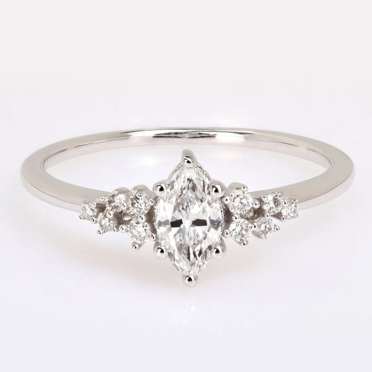 Miadora 14k White Gold 1/2ct TDW Diamond Marquise Engagement Ring sold by Zulily product image thumbnail 2
