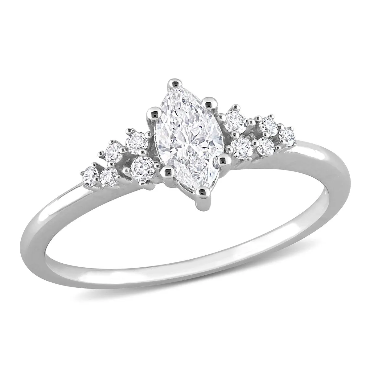 Miadora 14k White Gold 1/2ct TDW Diamond Marquise Engagement Ring sold by Zulily