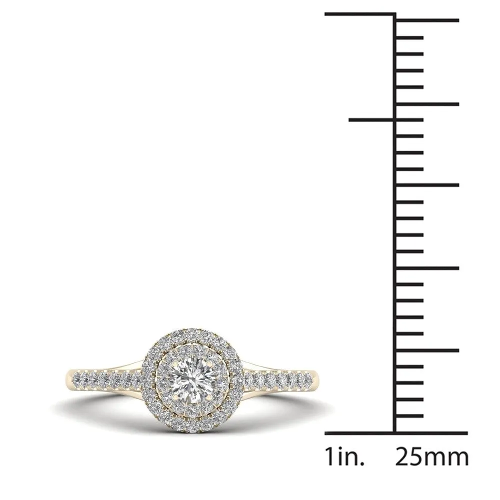 De Couer 10k Yellow Gold 1/2 ct TDW Diamond Halo Engagement Ring sold by Zulily product image thumbnail 4