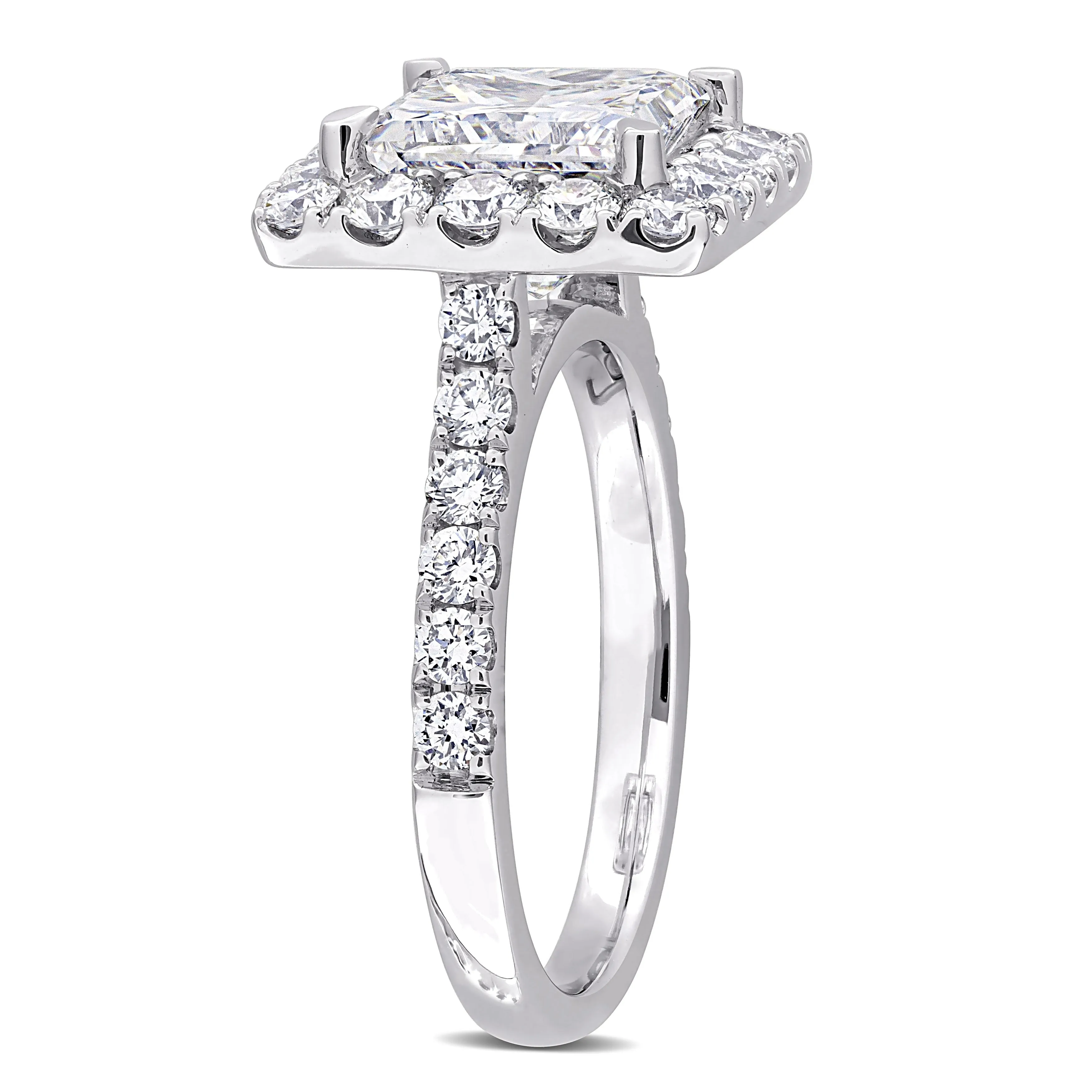 Created Forever 4 1/3ct TDW Princess-Cut Lab-Grown Diamond and Tsavorite Accent Ring in 14k White Gold sold by Zulily product image thumbnail 3